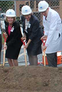 Pictured left to right: Eva Benedict, Amy Pollard, and Jonathan W. Friedberg, M.D.