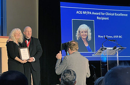 Mary Vetter receives ACG NP/PA Award for Clinical Excellence