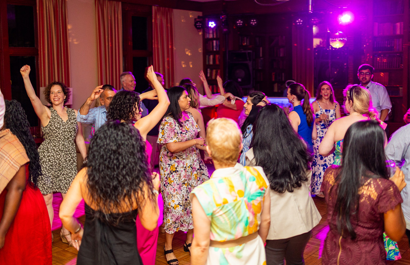 Group of residents dancing