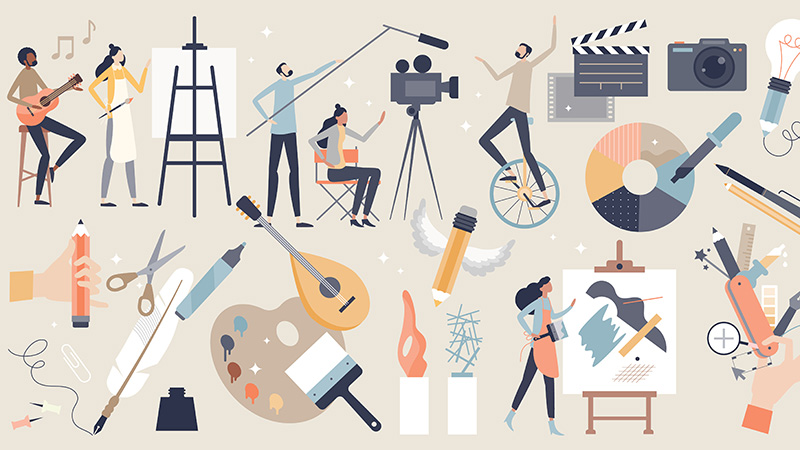 illustrations of different types of arts