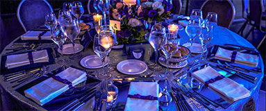 a nicely organized table at an event.