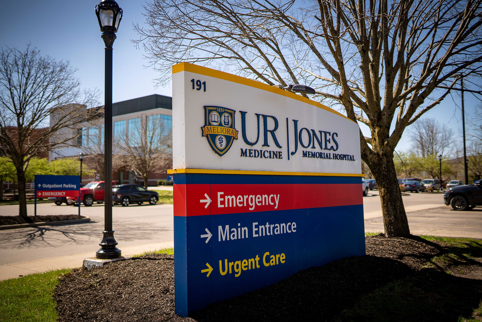 Street Sign for Jones Memorial Hospital at 191 North Main Street