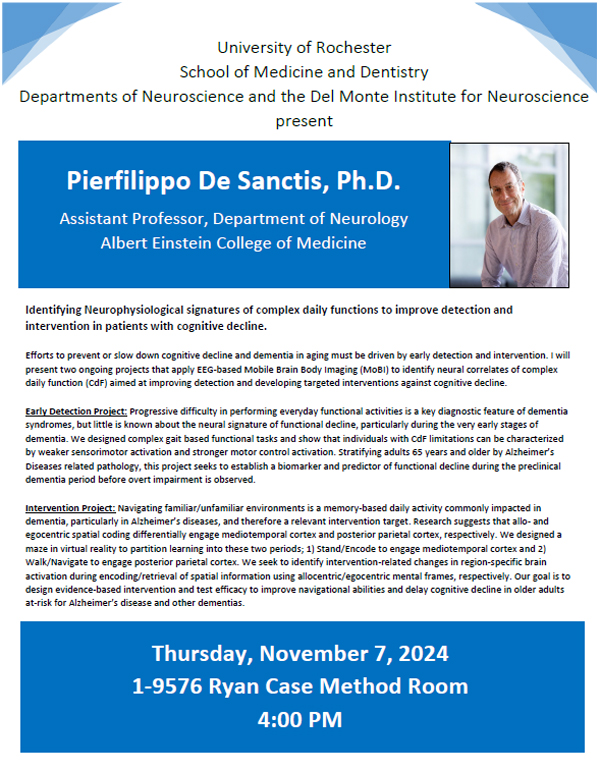 Professor De Sanctis lecture flyer