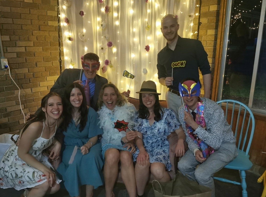 Scott Gerber lab members pose after a grad student’s wedding.